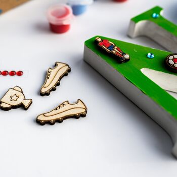 Personalised Paint Your Own Football Wooden Name, 3 of 9