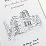 Personalised Christening Venue Line Drawing, thumbnail 2 of 3