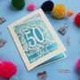 Personalised 50th Birthday Card Papercut Flower Design, thumbnail 8 of 8