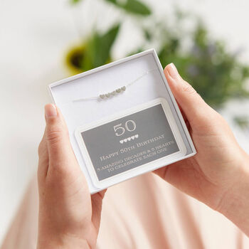 50th Birthday Sterling Silver Five Heart Bracelet, 3 of 5