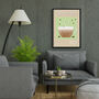 Cappuccino Coffee Print Three Colour Options, thumbnail 2 of 6