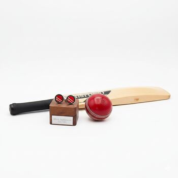 Personalised Cricket Ball Leather Cufflinks, 12 of 12