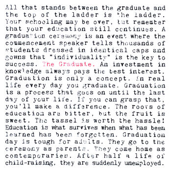 The Graduate Quotes A5 Unframed Print, Uni Graduation Gift, 2 of 6