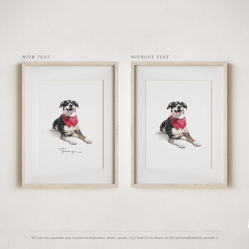 Christmas Gift For Pet Lovers – Personalised Pet Portrait Hand Drawn From Photo, Dog, Cat Or Horse Illustration, 11 of 11