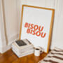 Bisou Bisou French Retro Giclée Art Print, thumbnail 3 of 4