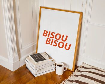 Bisou Bisou French Retro Giclée Art Print, 3 of 4