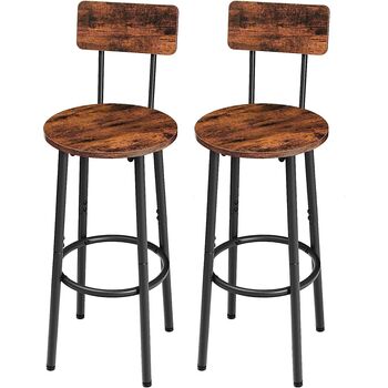 Set Of Two Breakfast Bar Stool Kitchen Chairs Seat, 4 of 9
