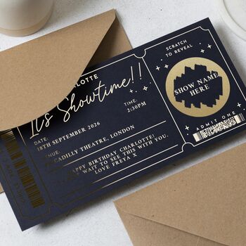 Personalised Scratch Reveal Theatre Ticket Gift Voucher, 2 of 9
