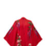 Wisteria And Chrysanthemum Red Fully Lined Embroidered Short Kimono, thumbnail 6 of 7