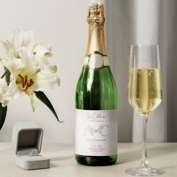 Personalised Floral Initials Wedding Champagne Label, 3 of 4