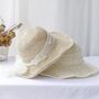 Monaco Cream Pearl Ombré Straw Beach Hat, thumbnail 3 of 3