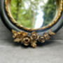 16cm Black And Gold Decorative Wall Mirror – Floral Motif, thumbnail 5 of 12