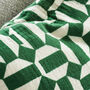 Retro Green Patterned Cushion, thumbnail 3 of 3