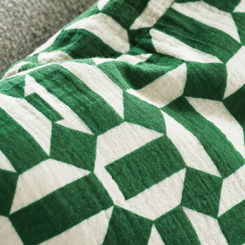 Retro Green Patterned Cushion, 3 of 3