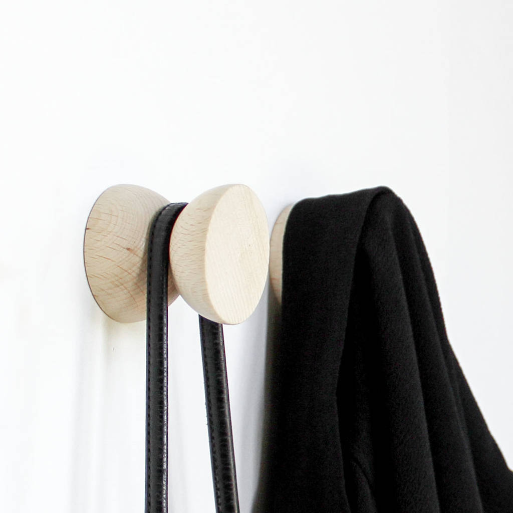 Double Wood Hook Set Of Three By Grattify | notonthehighstreet.com