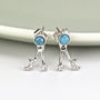 Two Way Turquoise Moon And Star Earrings, thumbnail 5 of 11