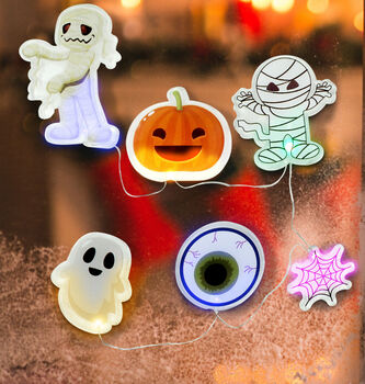 Battery Operated LED Light Up Halloween Gel Window Stickers, 2 of 4