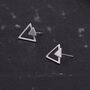 Sterling Silver Double Triangle Arrow Stud Earrings, thumbnail 4 of 11