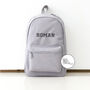 Grey Personalised Name/Initials Unisex Mini Backpack, thumbnail 2 of 9