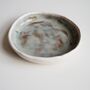 Handmade Blue/Brown Ceramic Flat Ring Dish, thumbnail 2 of 6
