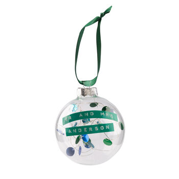 Green And Blue Personalised Christmas Bauble Tree Decor, 4 of 8