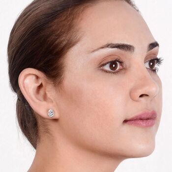 Hammered Round Or Oval Sterling Silver Textured Stud Earrings, 3 of 9