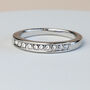 Inlaid Crystal Simple Silver Band Ring, thumbnail 1 of 4