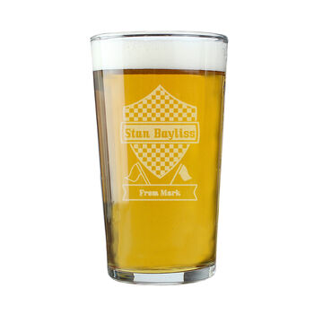 Formula One Gifts Personalised F1 Pint Glass For Him, 4 of 4