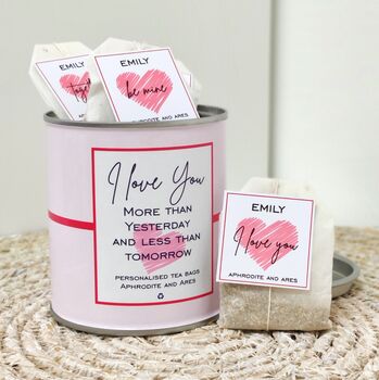 Valentine Tea Bags With Personalised Messages, 2 of 4