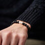 Personalised Men's Infinity Anniversary Sterling Silver And Black Onyx Bead Bracelet, thumbnail 1 of 4