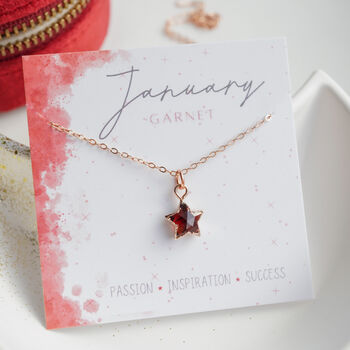 Natural Garnet Star Necklace, 2 of 11