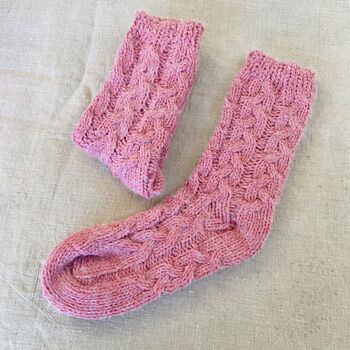 Pink Chunky Knit Socks ~ Boxed, 6 of 7