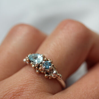 Handcrafted Aquamarine And London Blue Topaz Ring, 4 of 5