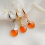 Carnelian July Birthstone Hoop Earrings, thumbnail 4 of 10