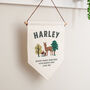 Personalised Woodland Design New Baby Hanging Flag, thumbnail 1 of 2