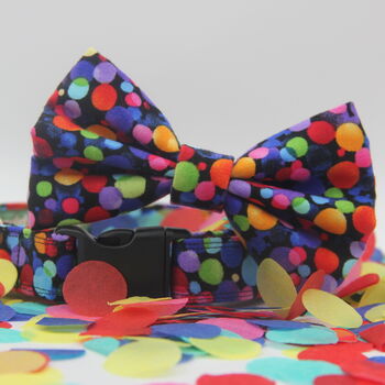 Multicoloured Confetti Dog Bow Tie, 9 of 11