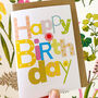 Happy Birthday Bright Typography Greeting Card, thumbnail 2 of 3