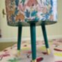 Pink And Green Floral Round Wooden Bedside Table, thumbnail 6 of 8