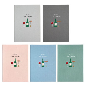 Personalised Wine A5 Cloth Bound Notebook, 2 of 8