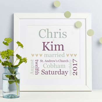 Personalised Typographic Wedding Print, 5 of 9