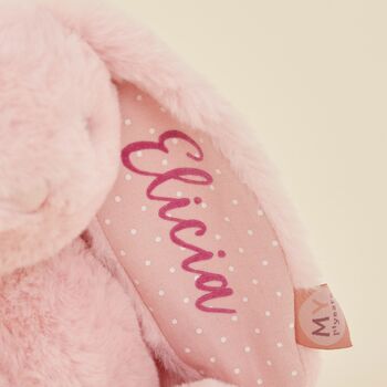 Personalised Pink Bunny Soft Toy, 2 of 6