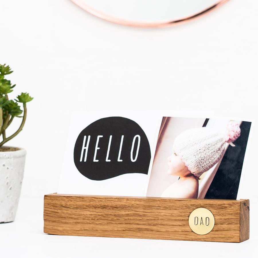 personalised oak and brass jewellery stand by the forest & co