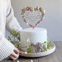 Personalised Dried Wildflower Heart Wedding Cake Topper, thumbnail 4 of 7