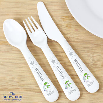 The Snowman And The Snowdog Three Piece Cutlery, 3 of 3