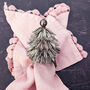 S/Four Silver Christmas Tree Napkin Rings, thumbnail 2 of 2