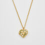 Gold Jasmine Heart Locket Necklace, thumbnail 1 of 9