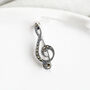 Sterling Silver Marcasite Musical Brooch, thumbnail 1 of 8