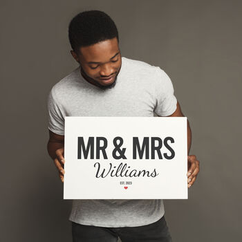 Mr And Mrs Wedding Or Anniversary Print, 2 of 4
