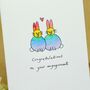 Personalised Rainbow Lovebunnies Handmade Card, thumbnail 1 of 2