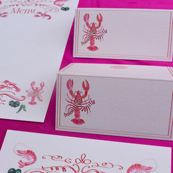 Festive Lobster Menu And Card Set, 4 of 4